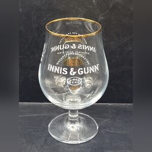 Innis & Gunn Pint Glass Gold Rim Scottish Beer Brewery Rastal UKCA
